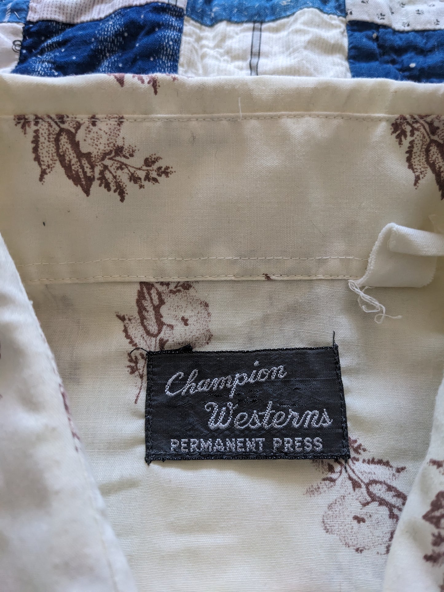 70s Champion Western Floral Pearl Snap Shirt