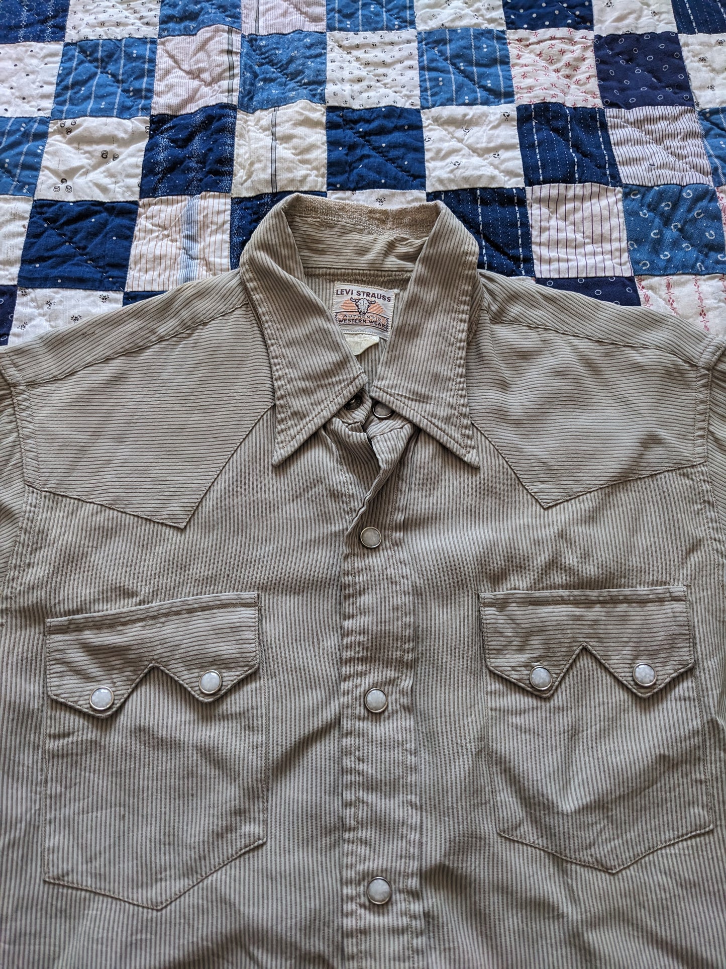 50s Levi's Longhorn Seersucker Western Pearl Snap Shirt