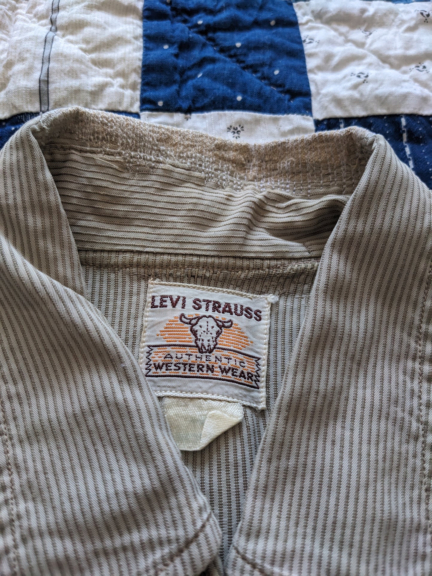 50s Levi's Longhorn Seersucker Western Pearl Snap Shirt