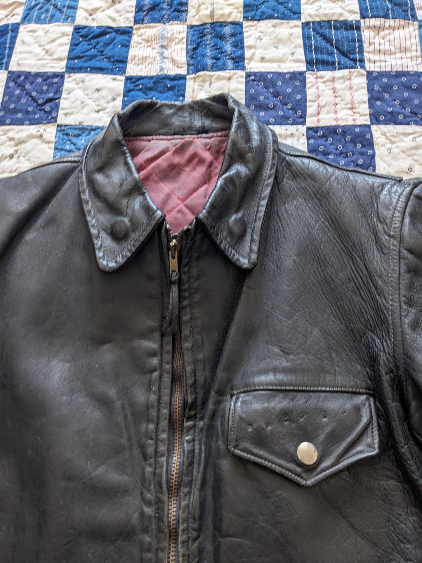 60s Police Steerhide Leather Jacket