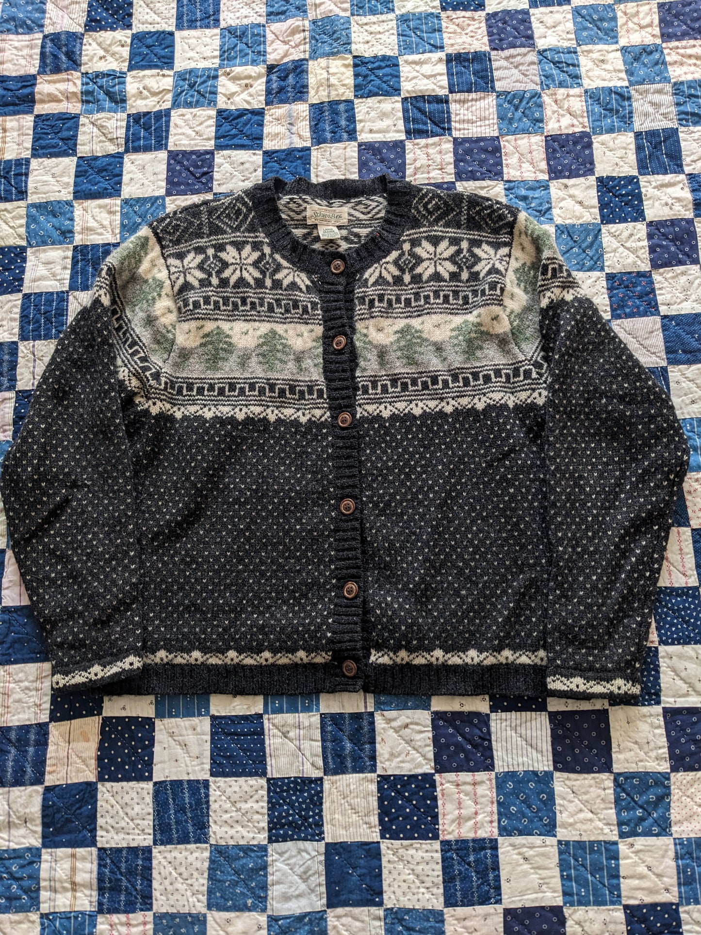 Vintage 90s St. John's Bay Forest Cardigan