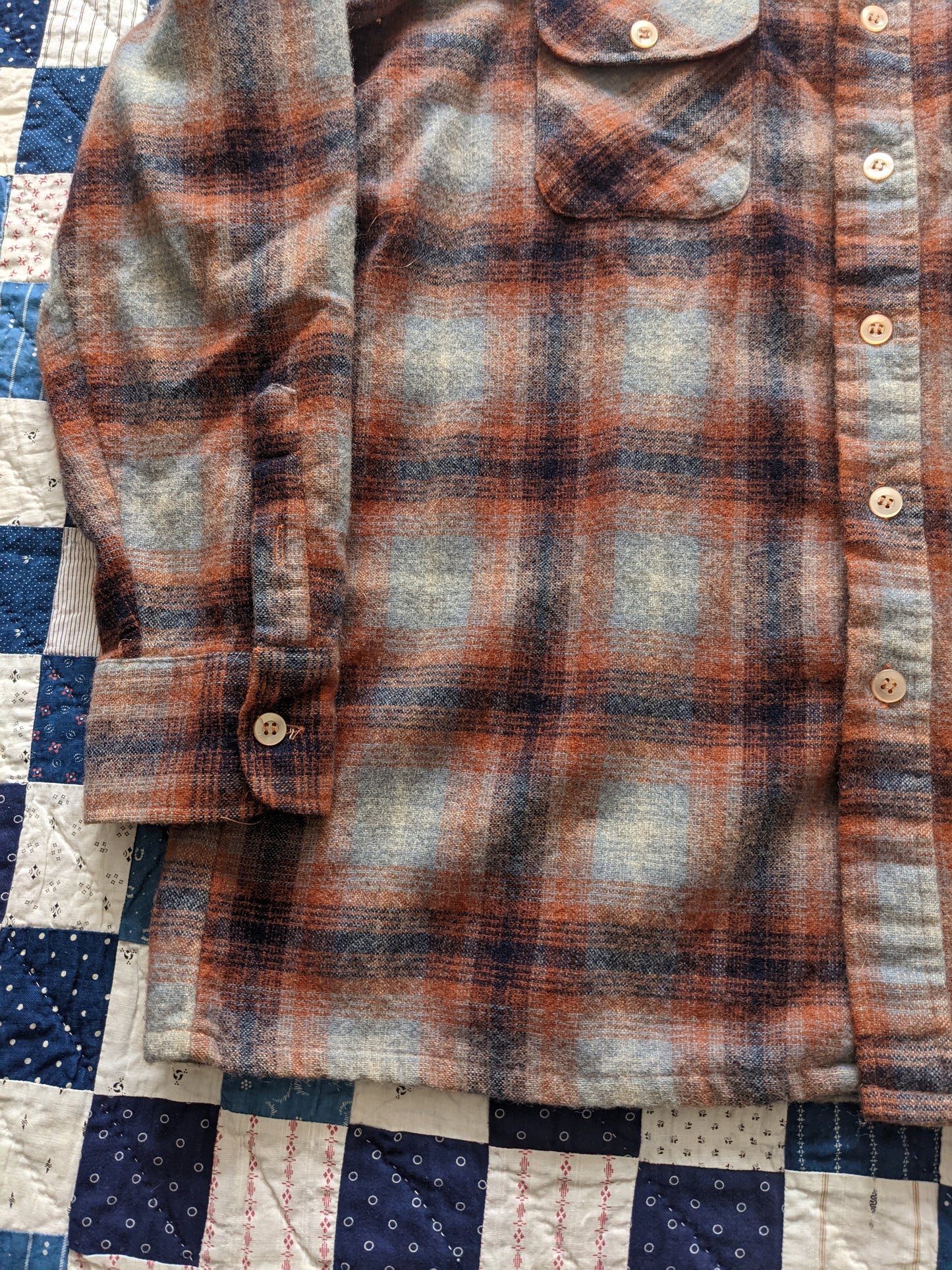70s K-Mart Shadow Plaid Flannel Shirt