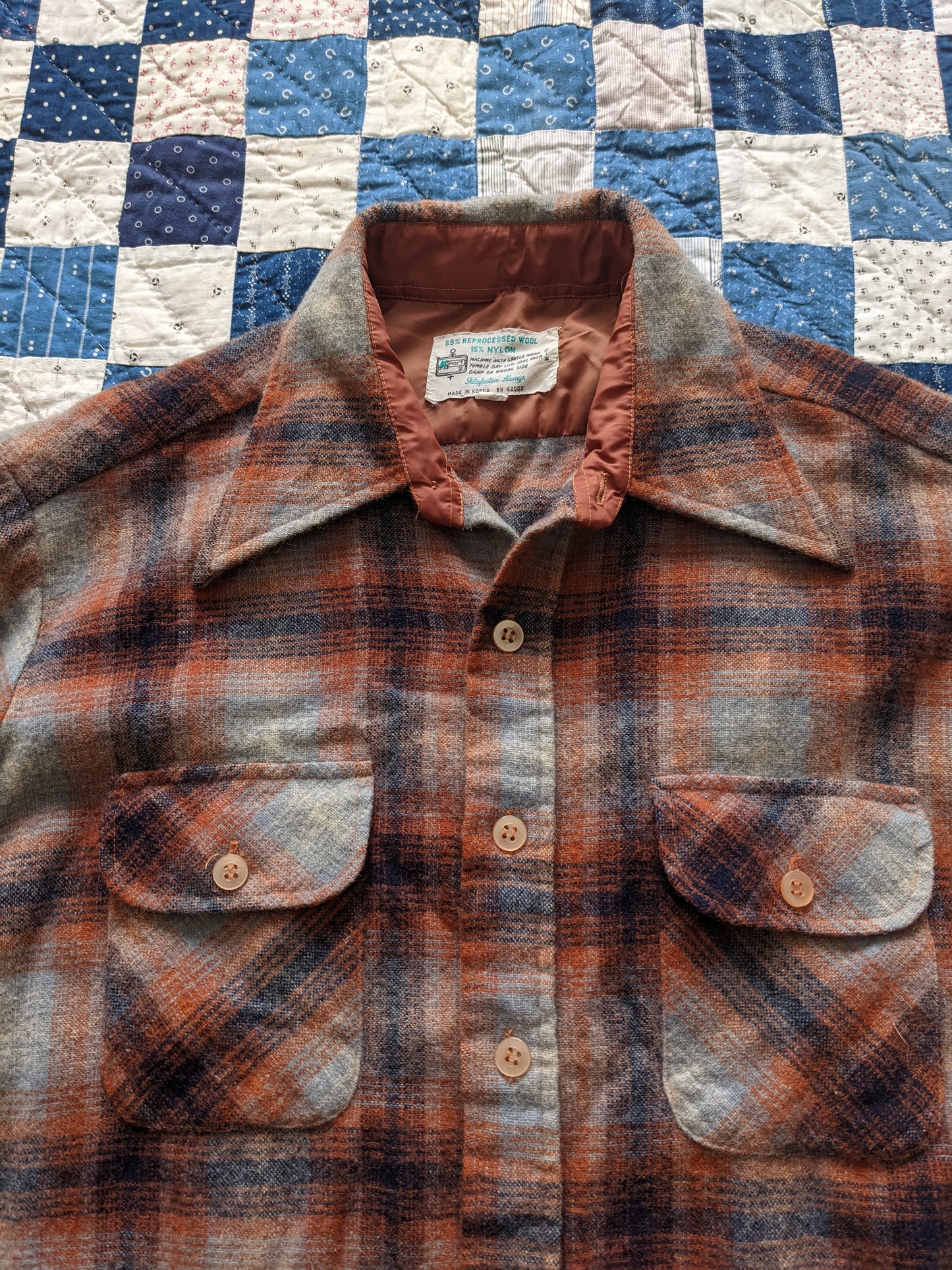 70s K-Mart Shadow Plaid Flannel Shirt