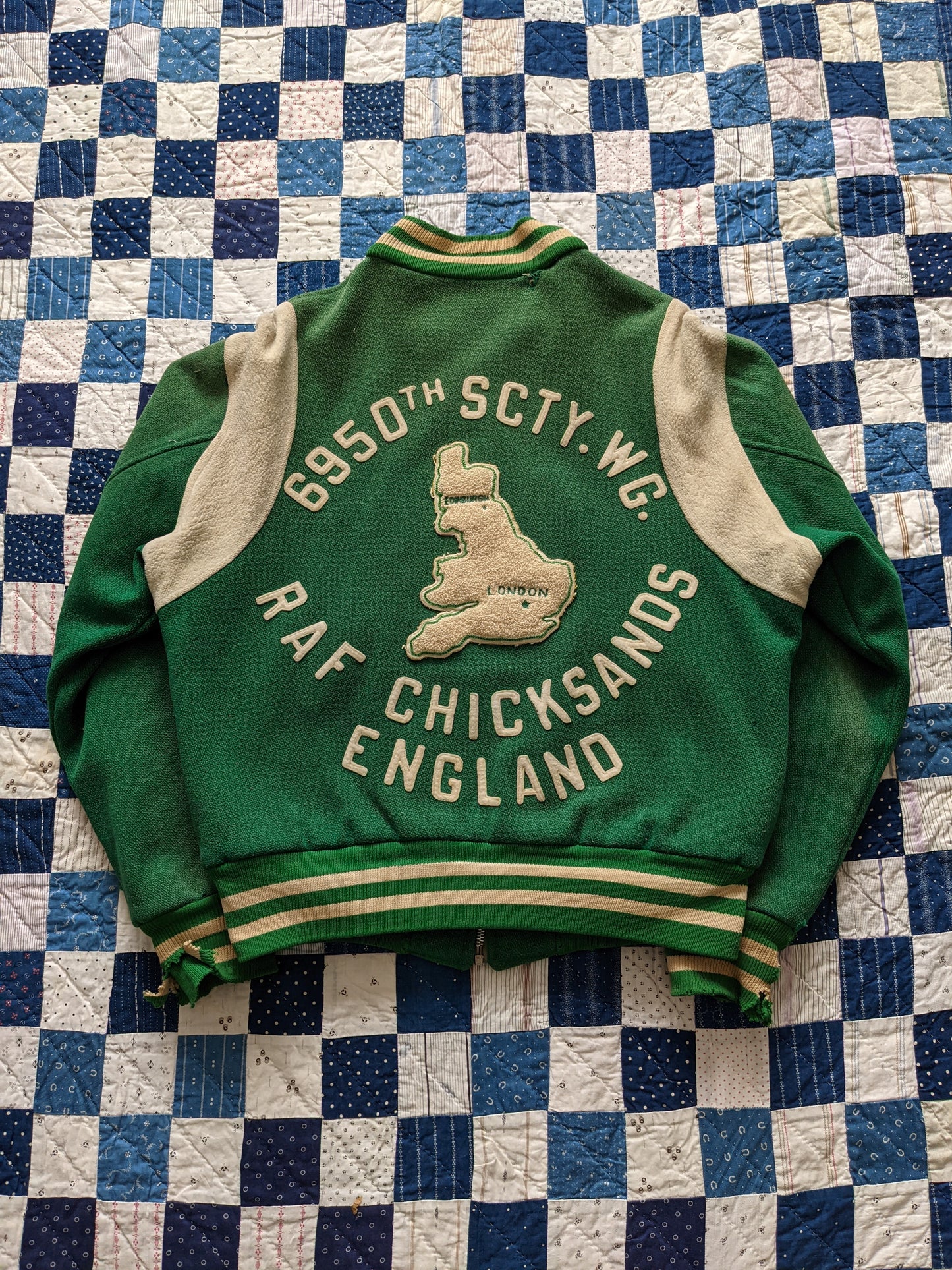 50s RAF Chicksands Military Varsity Jacket