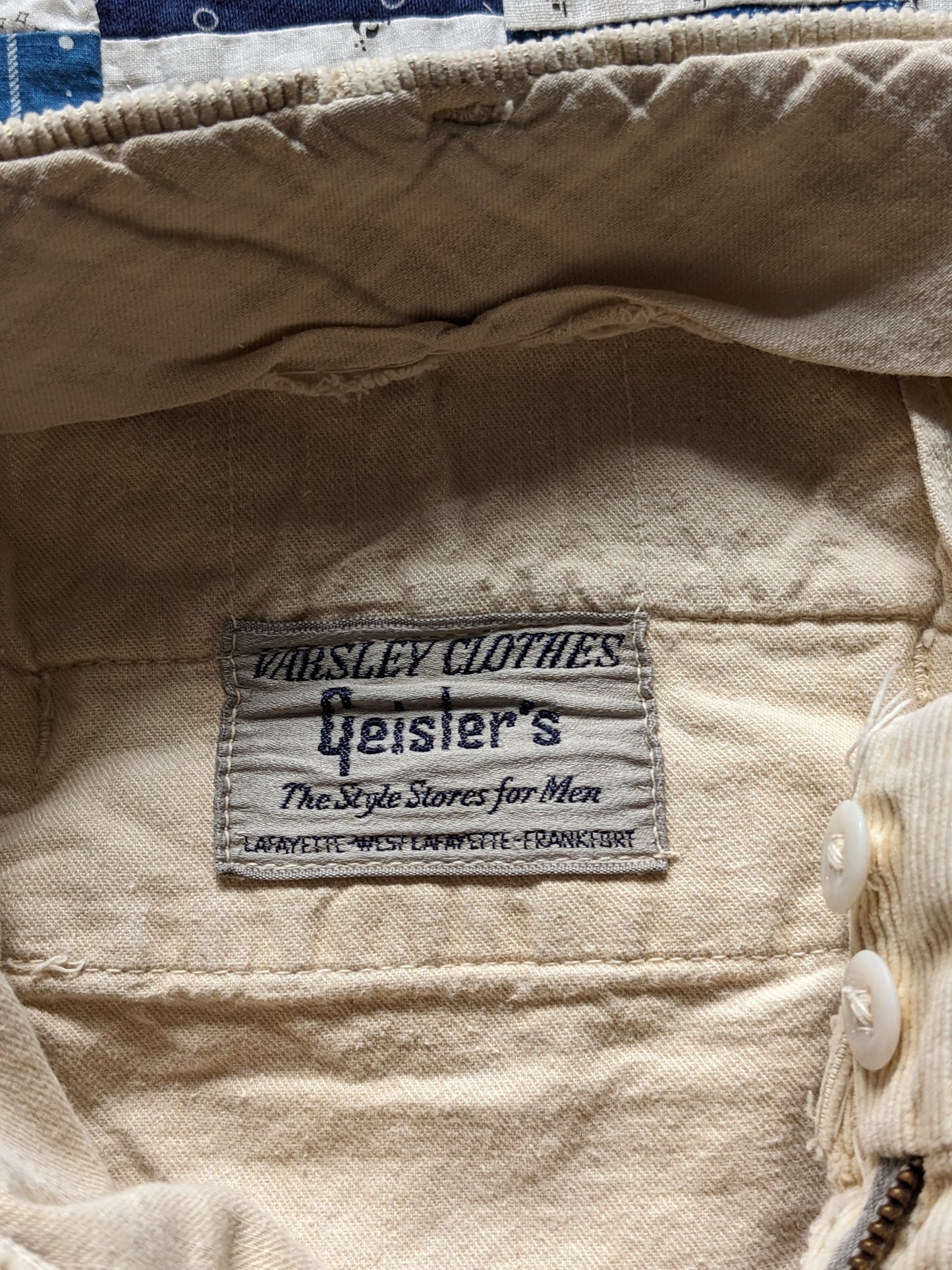60s Geisler's Blank Indiana Senior Corduroy Trousers