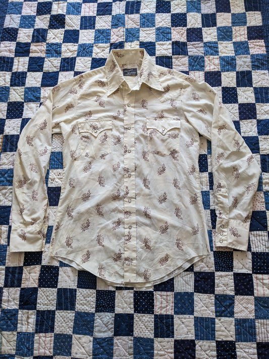 70s Champion Western Floral Pearl Snap Shirt