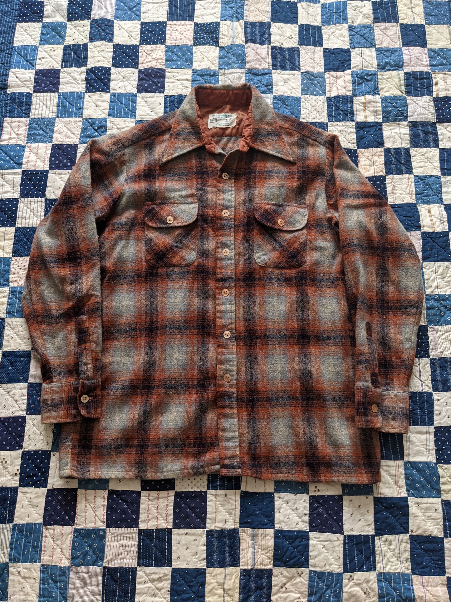 70s K-Mart Shadow Plaid Flannel Shirt