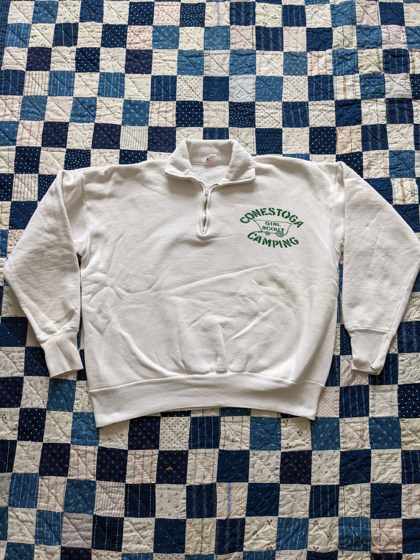60s Champion "Conestoga Camping" Quarter Zip Sweatshirt