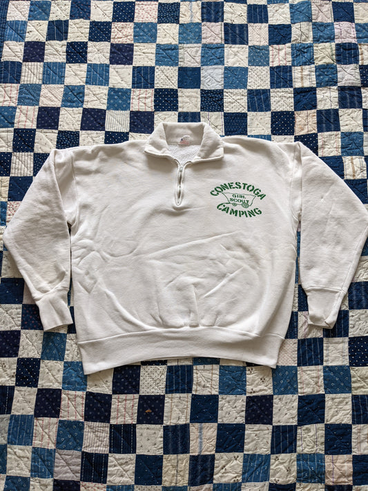 60s Champion "Conestoga Camping" Quarter Zip Sweatshirt