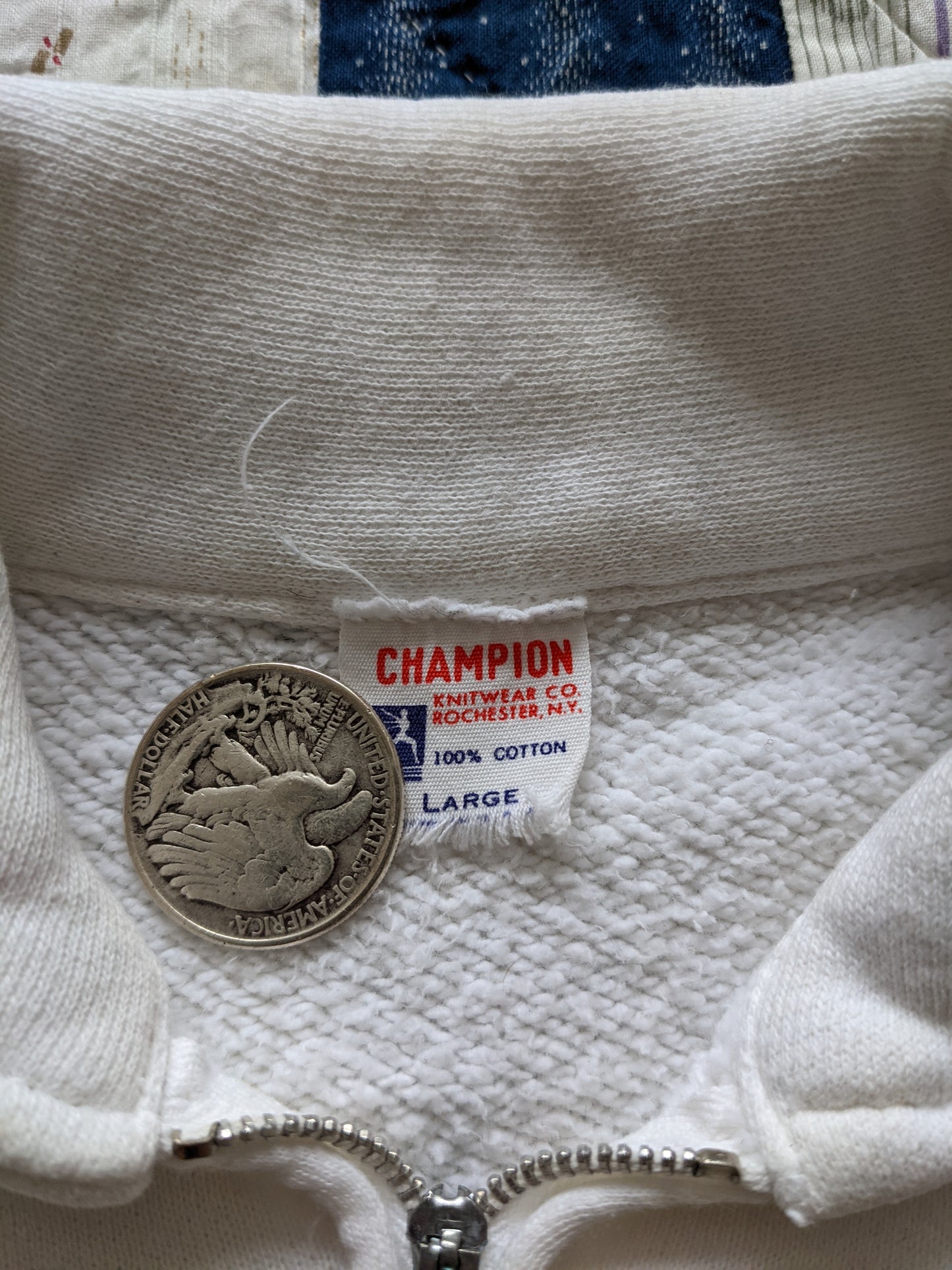 60s Champion "Conestoga Camping" Quarter Zip Sweatshirt