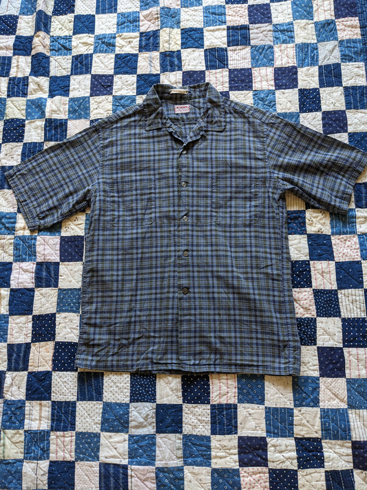 50s McGregor Plaid Loop Collar Shirt